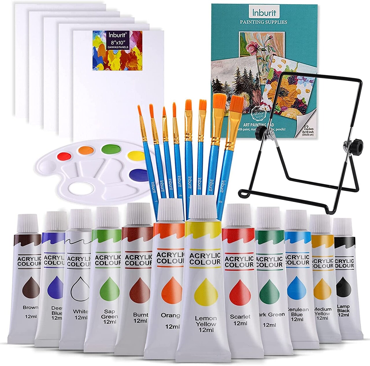 Art Paint Set for Kids, Painting Supplies Kit with 5 Canvas Panels, 8  Brushes, 12 Acrylic Paints, Multi-Function Table Easel, Etc, Premium Acrylic  Paint Set for Students, Kids and Beginner.